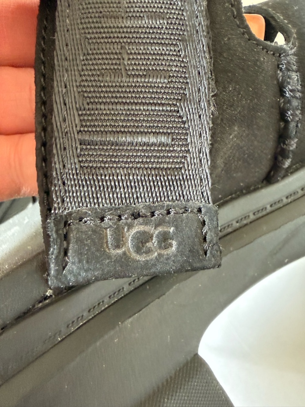 UGG Ashton Slide Platform Sandals Black Suede Size 9 EUC - Picture 9 of 14